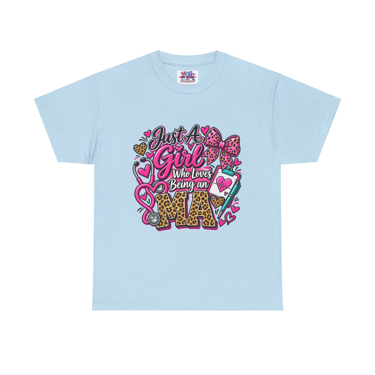 Girls Who Love Being an Medical Assistant T-Shirt — Cute Pink Leopard Nurse Tee