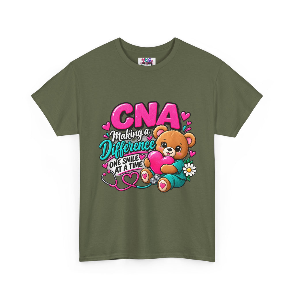 CNA Making a Difference Teddy T‑Shirt — Cute Caregiver Appreciation Tee