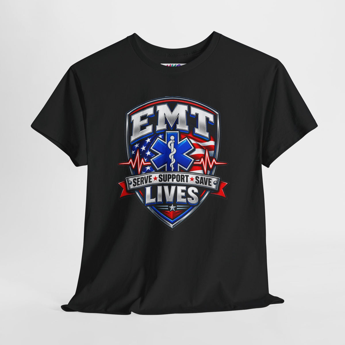 EMT Lives Tee — "Serve • Support • Save" EMS Shield Shirt