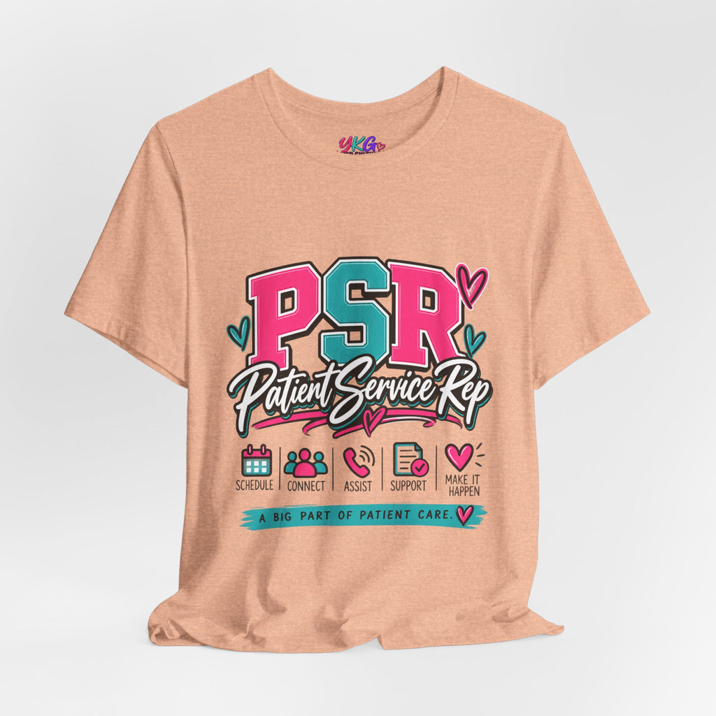 PSR Patient Service Rep T-Shirt – Cute Pink & Teal Medical Staff Tee