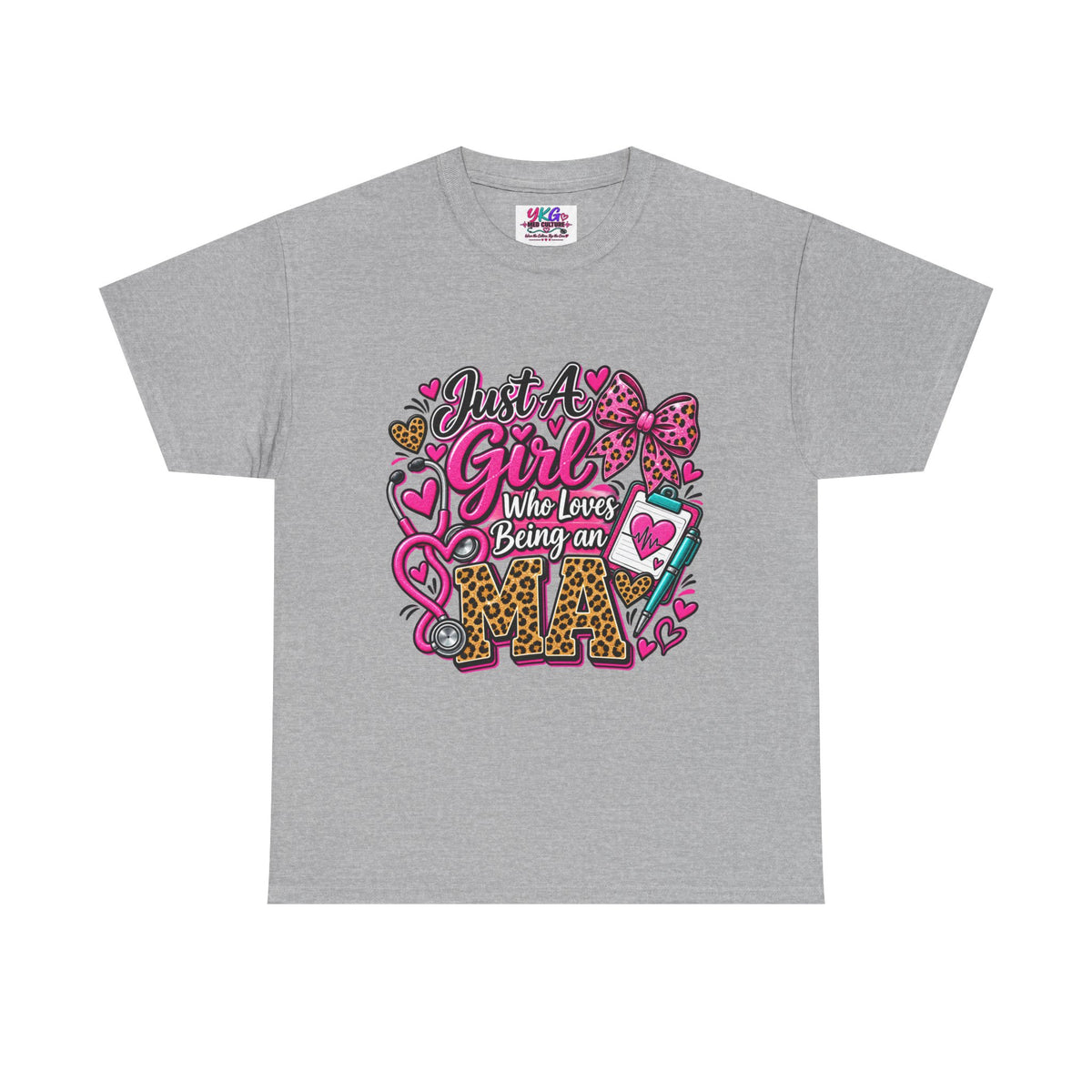 Girls Who Love Being an Medical Assistant T-Shirt — Cute Pink Leopard Nurse Tee