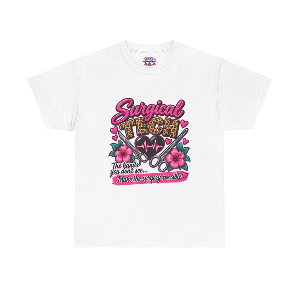 Surgical Tech T-Shirt – Cute Pink Leopard Scrub Scissors Design
