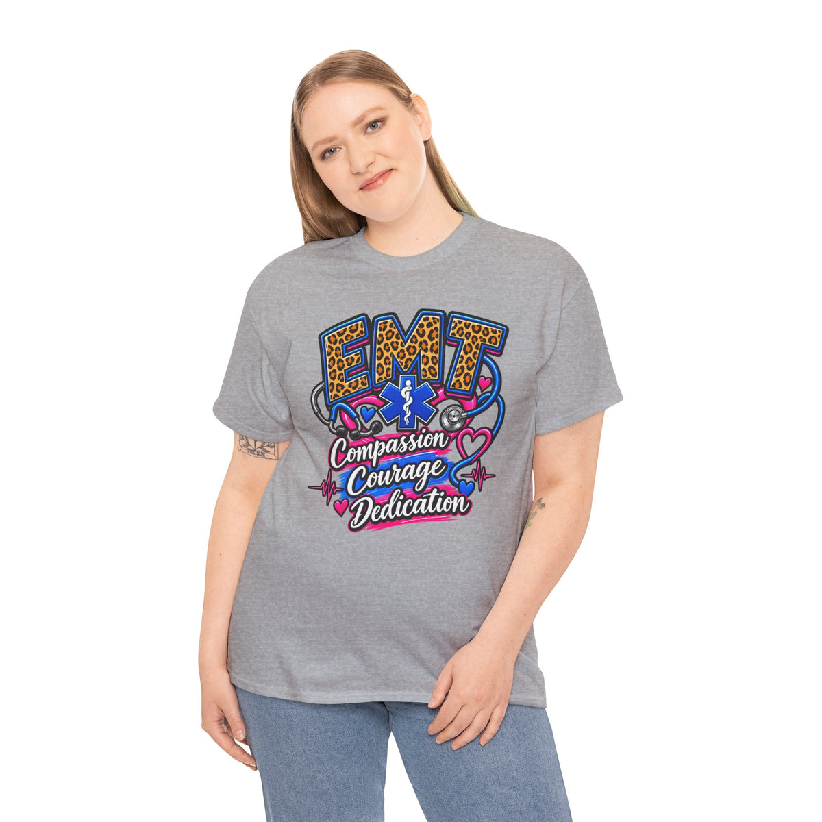 EMT Compassion Courage Dedication T-Shirt — Paramedic & First Responder Tribute Tee