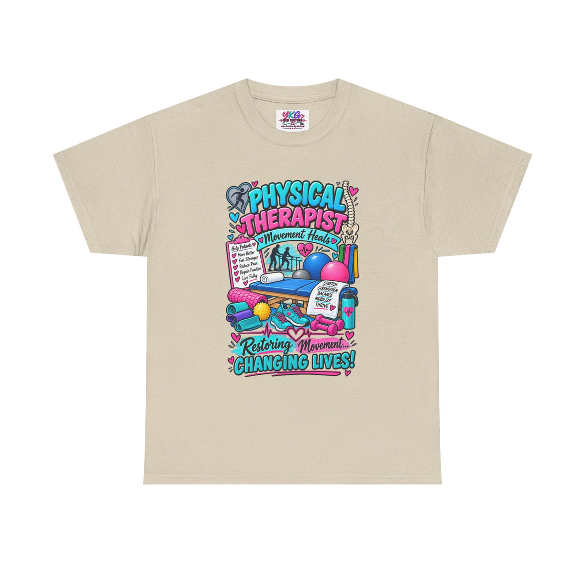Physical Therapist T-Shirt — "Restoring Movement, Changing Lives" Colorful Rehab Tee