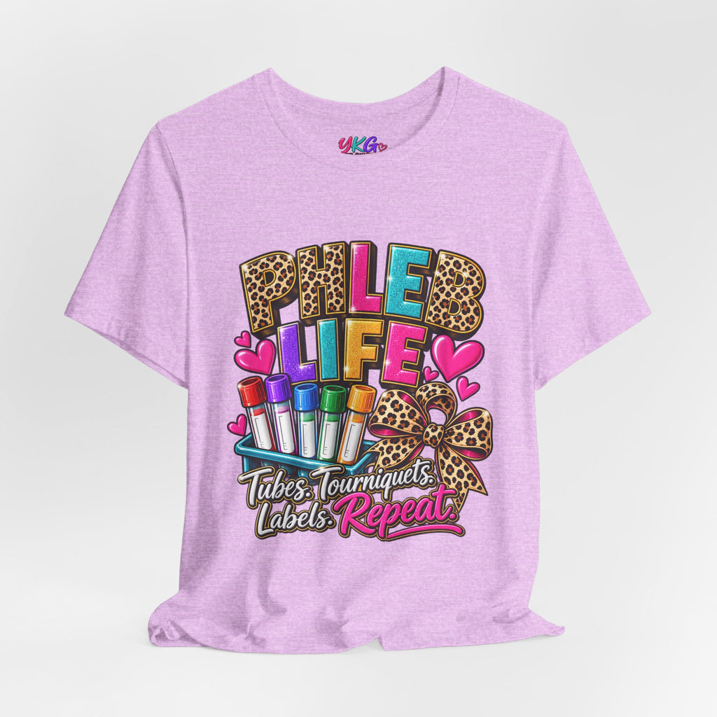 Phlebotomist Squad Tee — "Tubes, Turnarounds, Labels, Repeat" Graphic Shirt