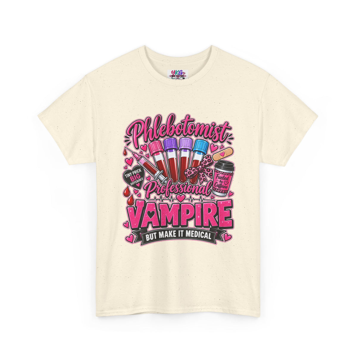 Phlebotomist Vampire T-Shirt – 'Professional Vampire but Make It Medical' Cute Medical Worker Tee