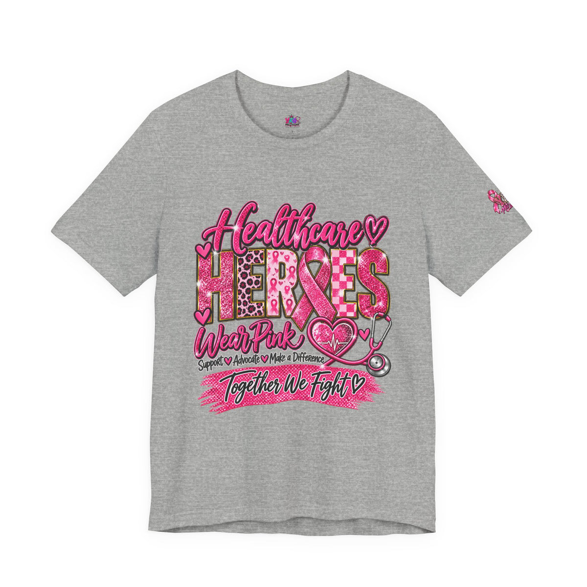 Breast Cancer Awareness Healthcare Heroes Tee — "Together We Fight" Pink Ribbon Shirt