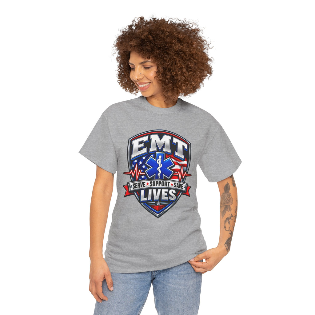 EMT Lives Tee — "Serve • Support • Save" EMS Shield Shirt