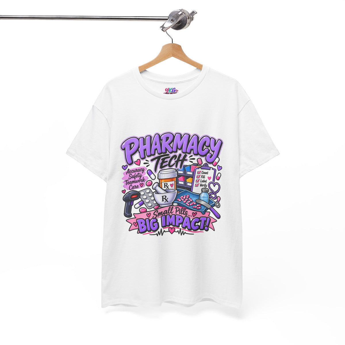 Pharmacy Tech Big Impact T-Shirt — Cute Pharmacy Technician Graphic Tee
