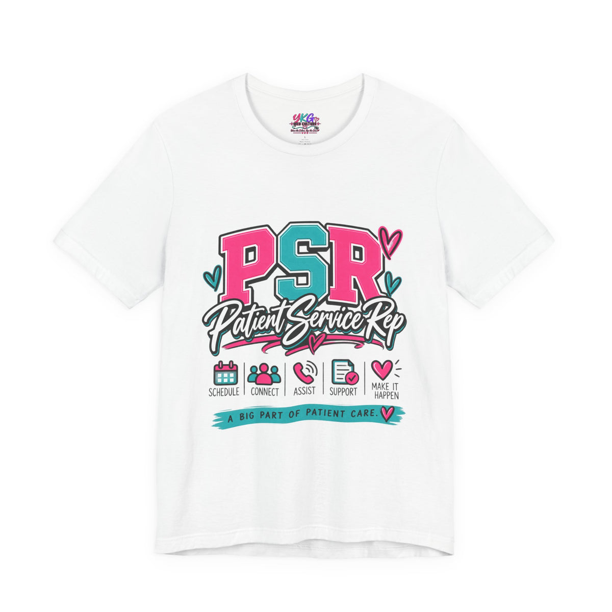 PSR Patient Service Rep T-Shirt – Cute Pink & Teal Medical Staff Tee
