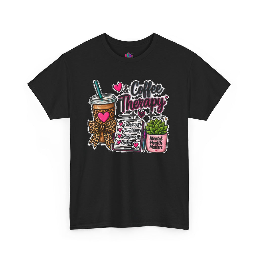 Coffee Therapy T-Shirt — Coffee, Plants & Self-Care Graphic Tee