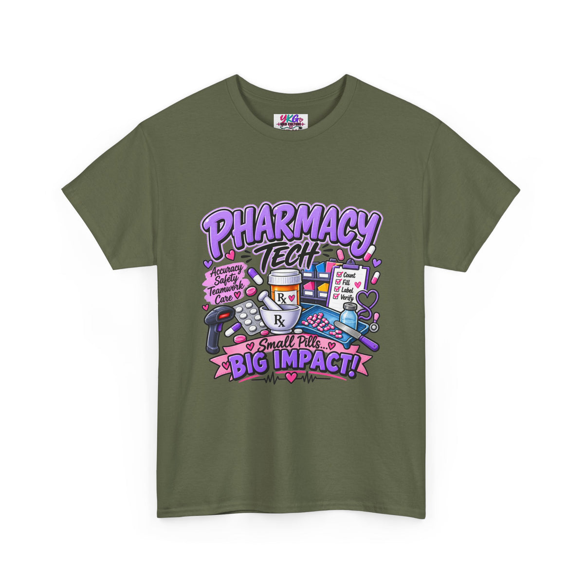 Pharmacy Tech Big Impact T-Shirt — Cute Pharmacy Technician Graphic Tee