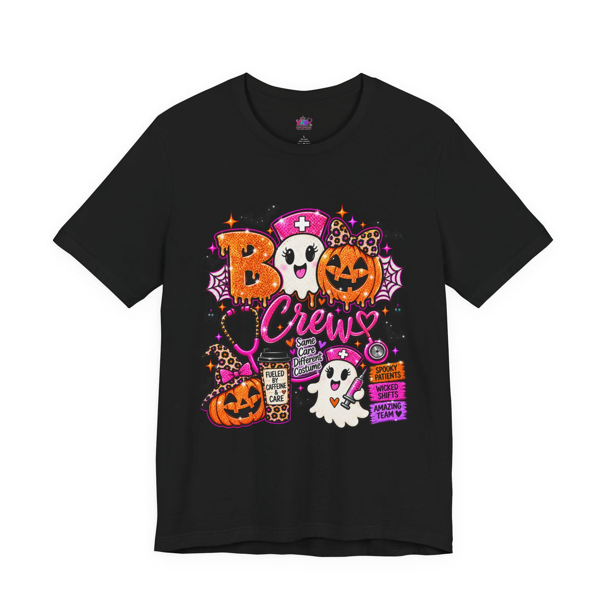 Halloween Boo Crew T-Shirt — Cute Nurse Ghosts, Jack-O'-Lanterns & Candy Graphic Tee