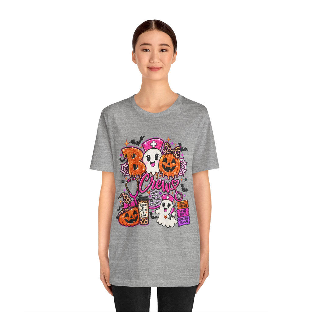 Halloween Boo Crew T-Shirt — Cute Nurse Ghosts, Jack-O'-Lanterns & Candy Graphic Tee