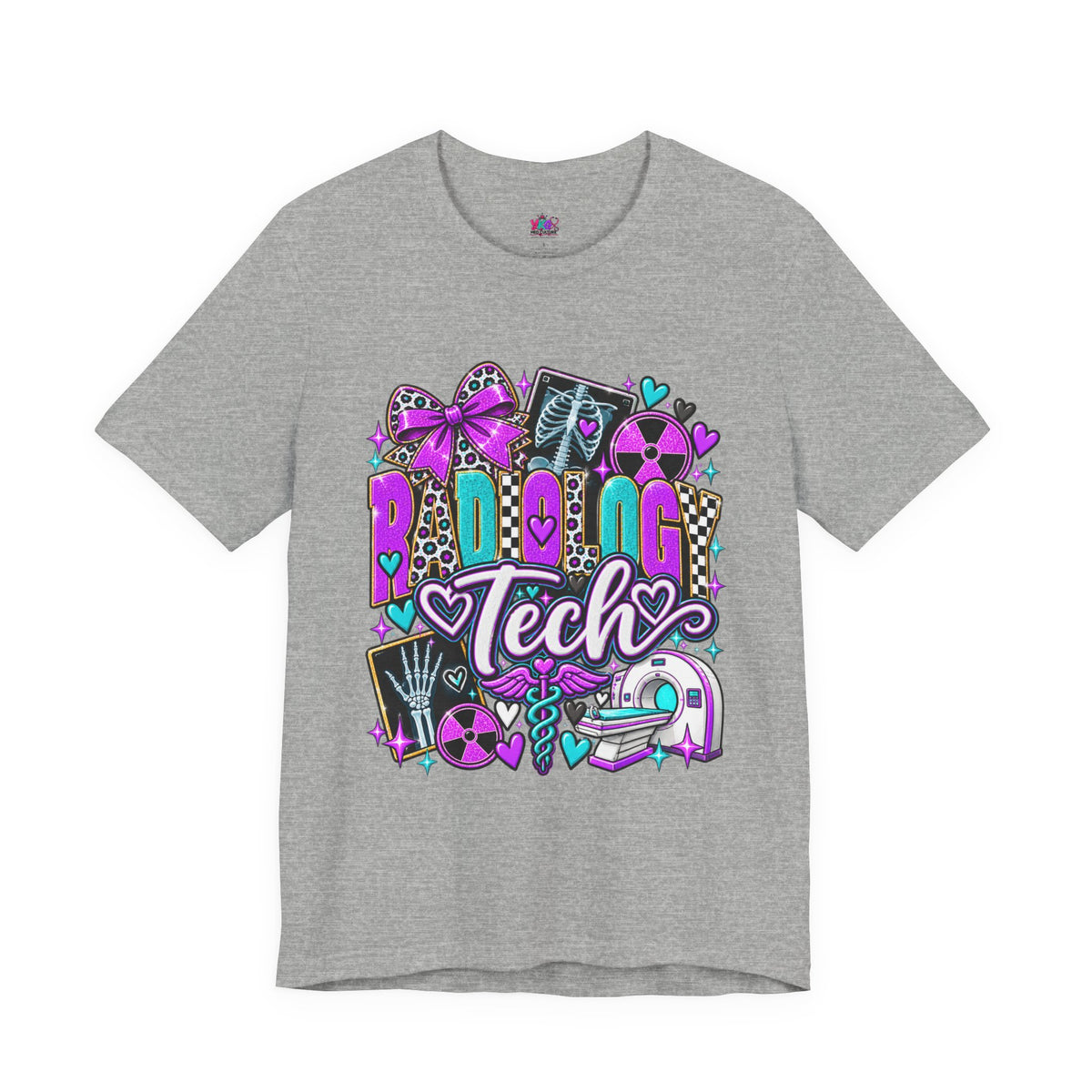 Radiologic Tech Graphic Tee — Cute X-Ray & Hearts Radiology Shirt