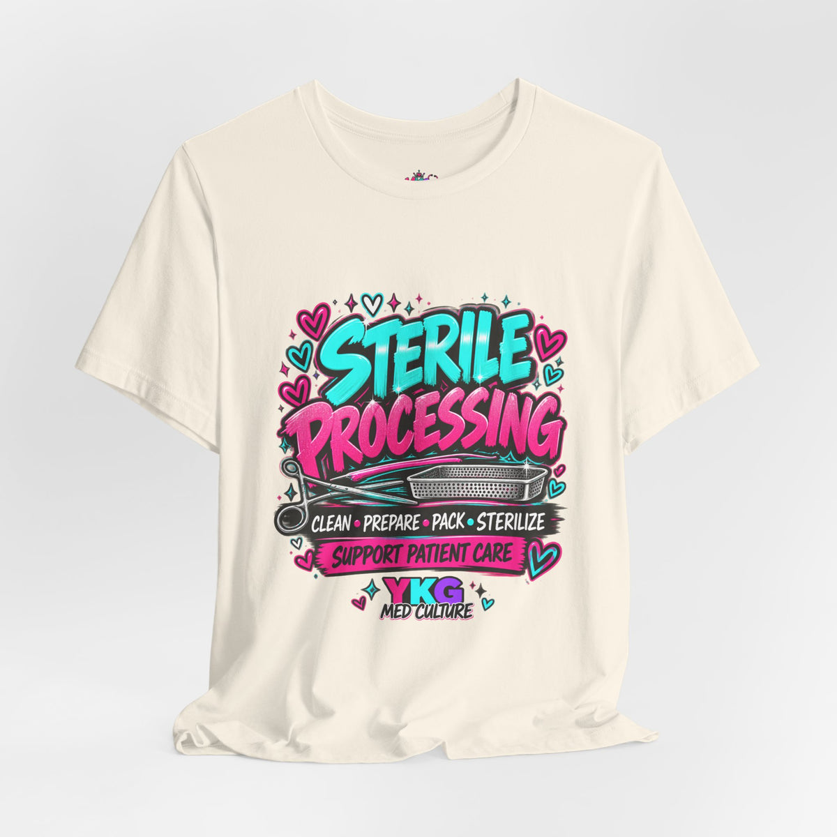 Sterile Processing Technician T-Shirt — Clean • Prepare • Pack • Sterilize Graphic Tee