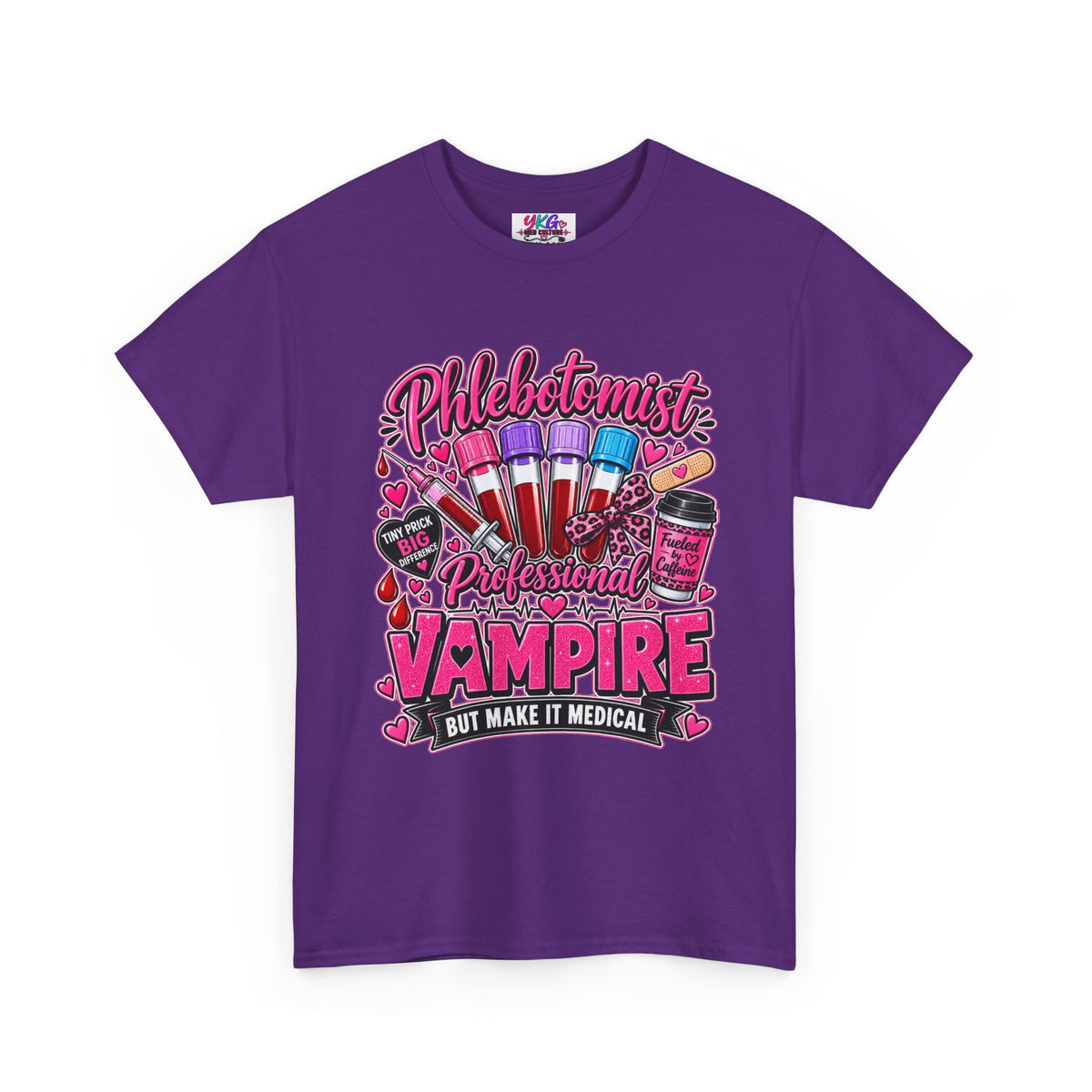 Phlebotomist Vampire T-Shirt – 'Professional Vampire but Make It Medical' Cute Medical Worker Tee