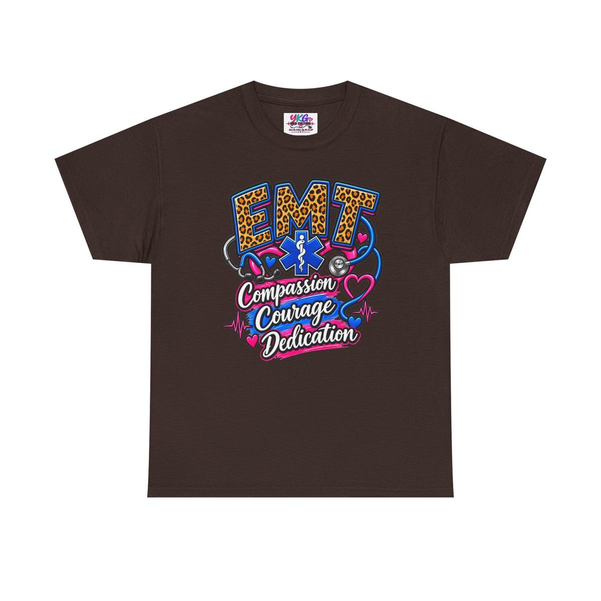 EMT Compassion Courage Dedication T-Shirt — Paramedic & First Responder Tribute Tee