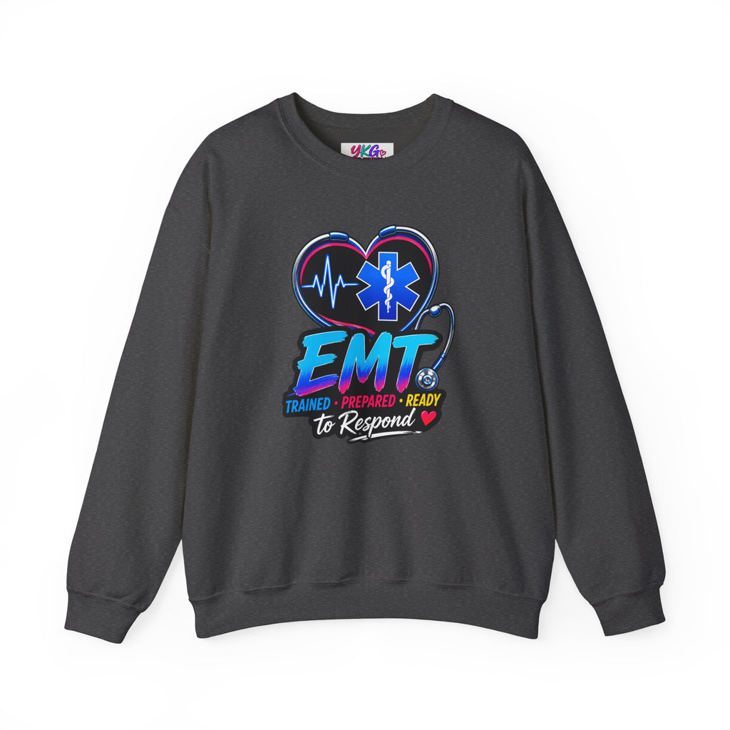 EMT Crewneck Sweatshirt — "Trained • Prepared • Ready to Respond" Paramedic Pullover