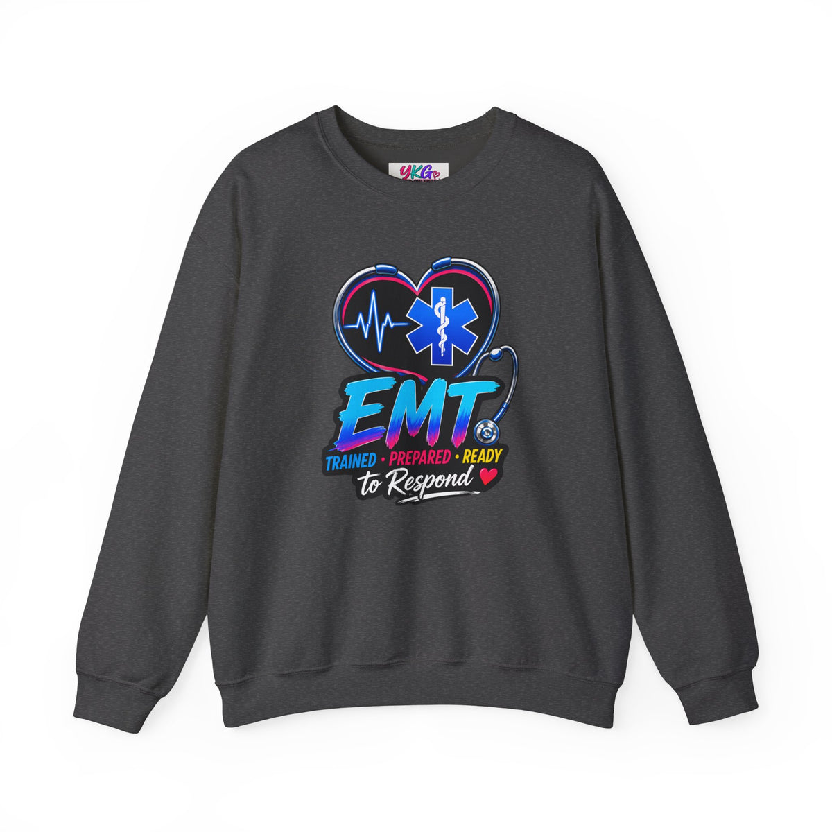 EMT Crewneck Sweatshirt — "Trained • Prepared • Ready to Respond" Paramedic Pullover