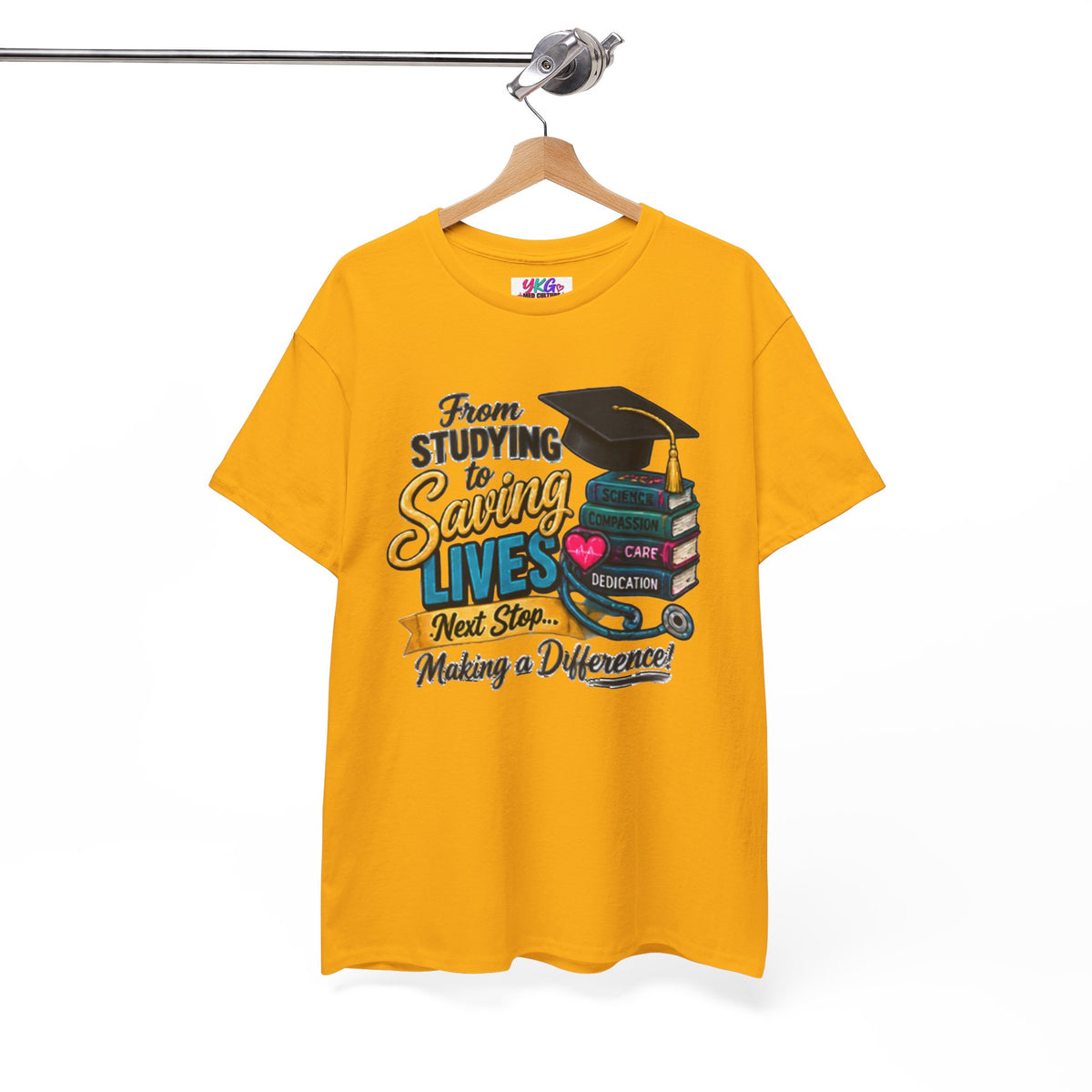 Saving Lives Nursing Graduate T-Shirt — "From Studying to Saving Lives" Graduation Tee