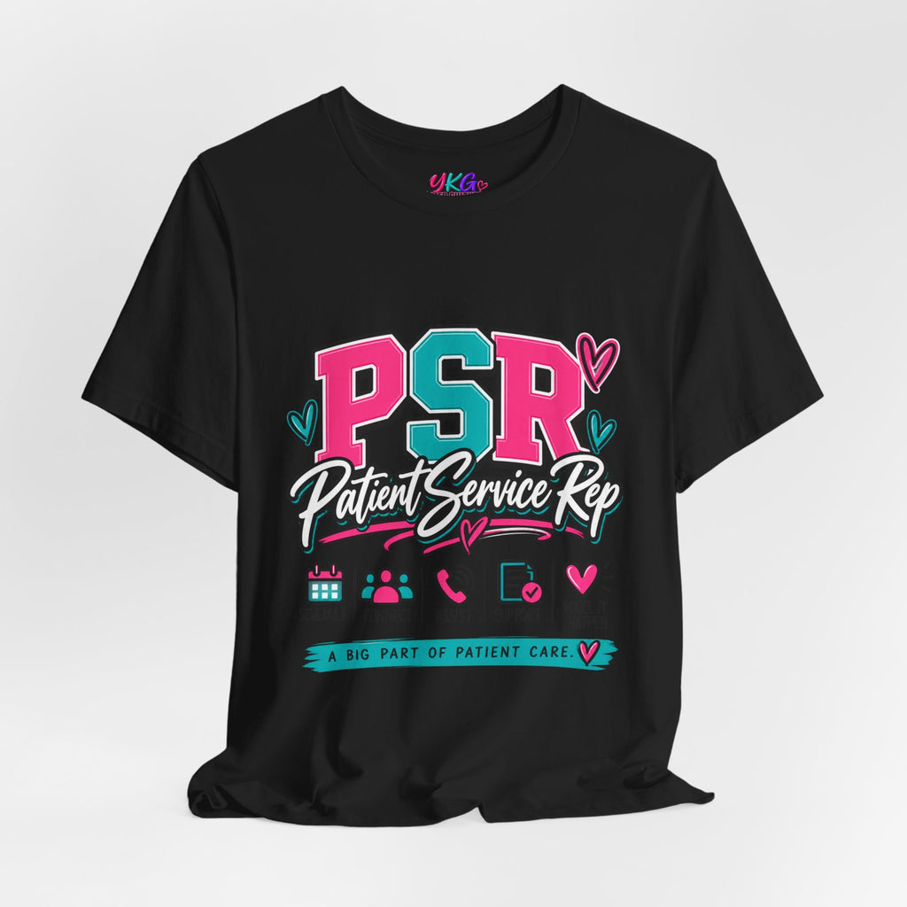PSR Patient Service Rep T-Shirt – Cute Pink & Teal Medical Staff Tee