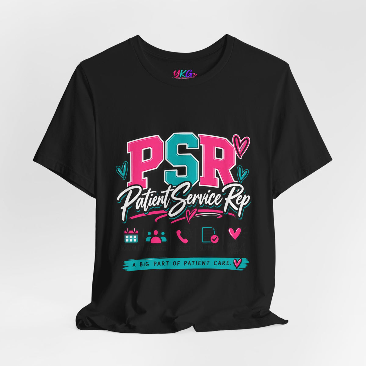PSR Patient Service Rep T-Shirt – Cute Pink & Teal Medical Staff Tee