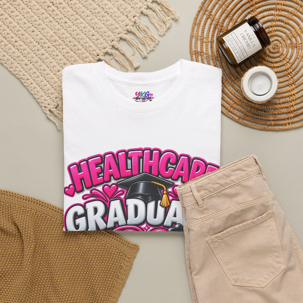 Healthcare Graduate T-Shirt — "Hearts Healed, Lives Changed" Nursing Grad Tee
