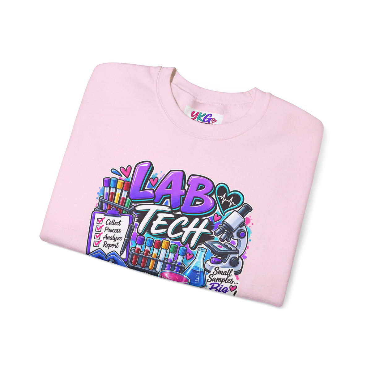 Lab Tech Crewneck Sweatshirt — Colorful Science Lab Technician Graphic