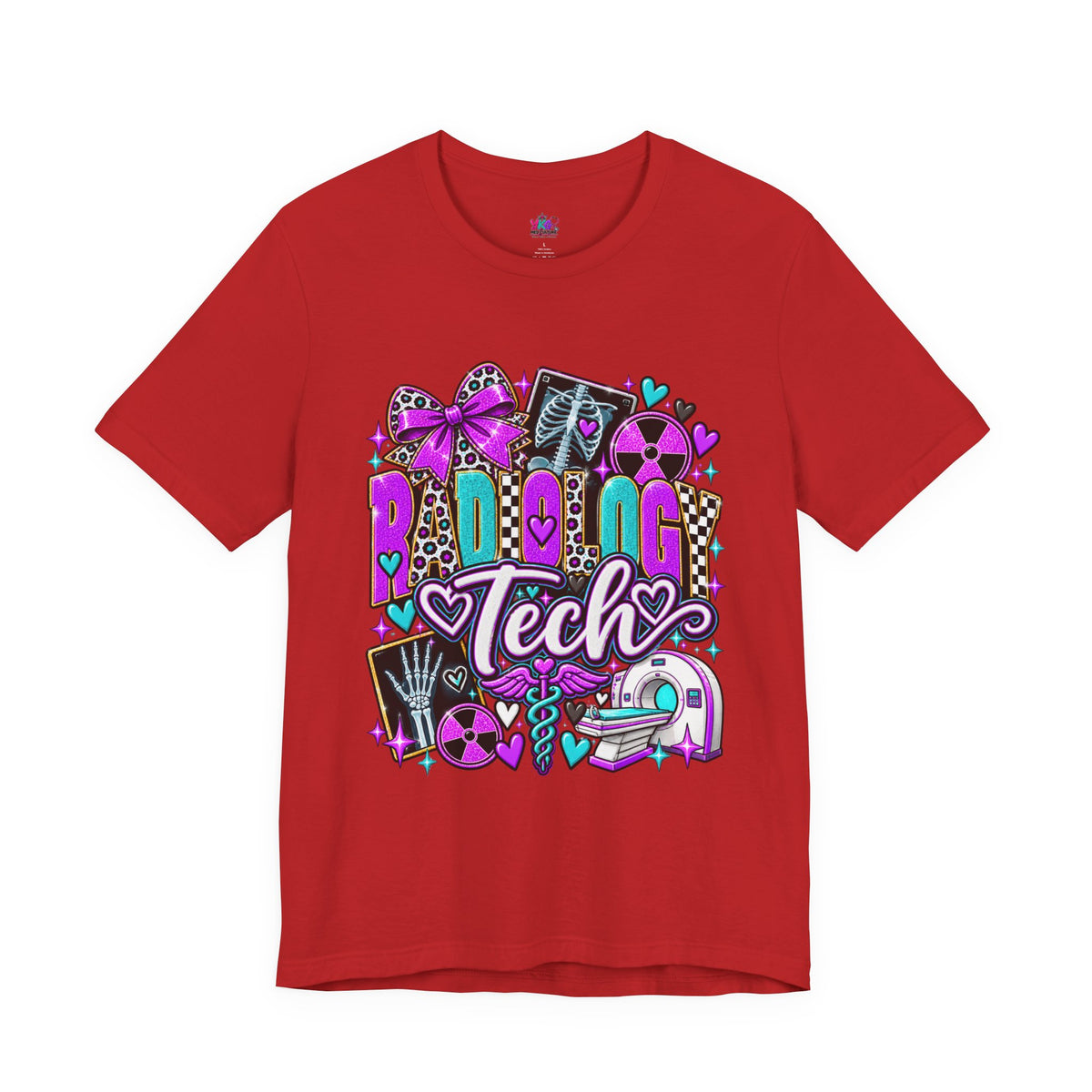 Radiologic Tech Graphic Tee — Cute X-Ray & Hearts Radiology Shirt