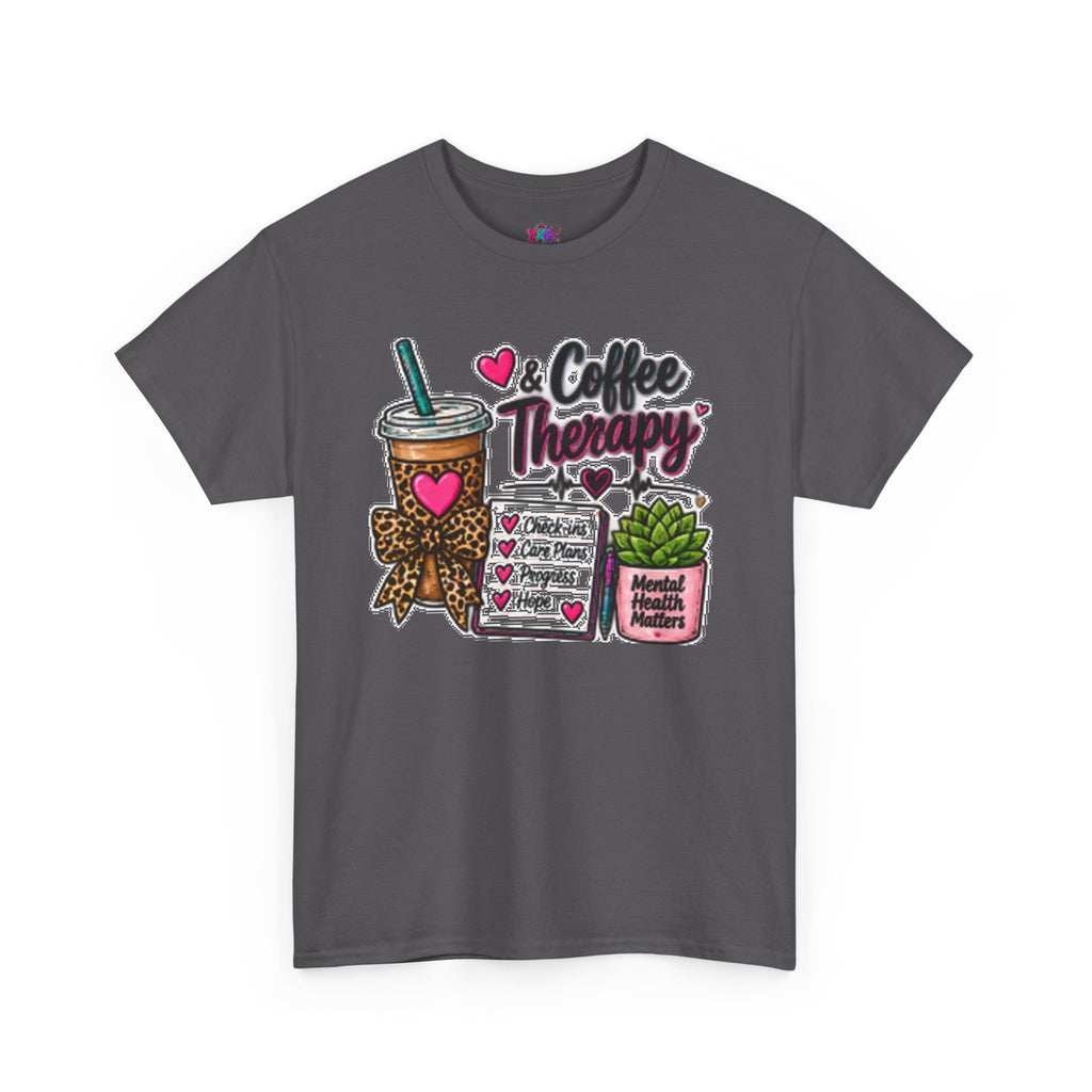 Coffee Therapy T-Shirt — Coffee, Plants & Self-Care Graphic Tee