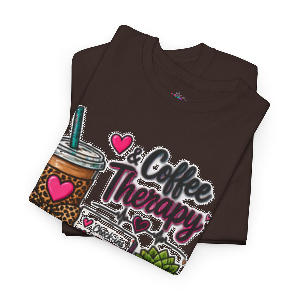 Coffee Therapy T-Shirt — Coffee, Plants & Self-Care Graphic Tee