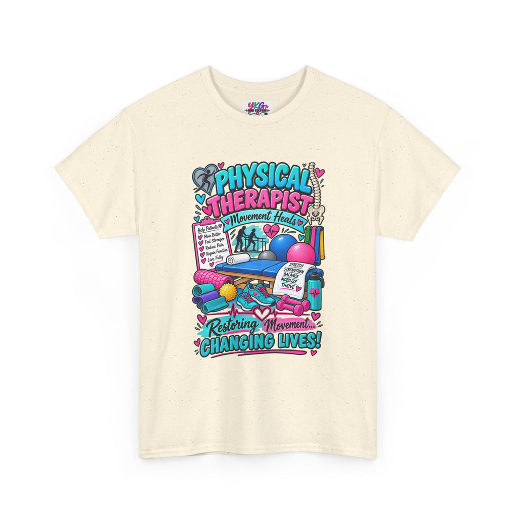 Physical Therapist T-Shirt — "Restoring Movement, Changing Lives" Colorful Rehab Tee