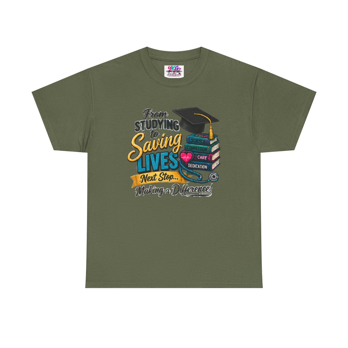 Saving Lives Nursing Graduate T-Shirt — "From Studying to Saving Lives" Graduation Tee