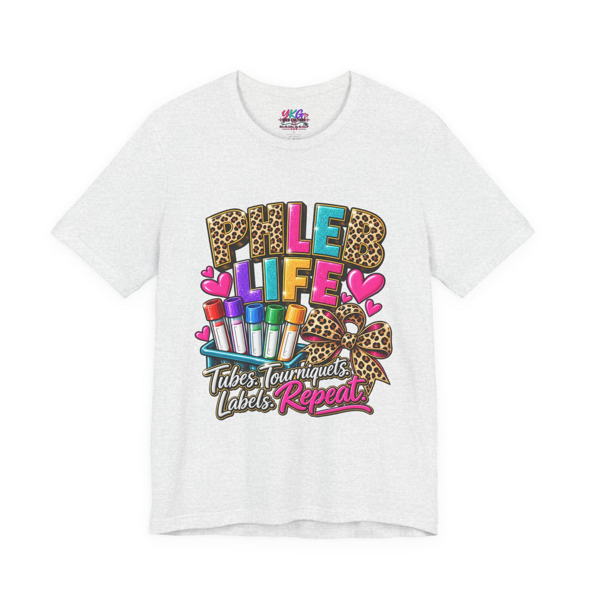 Phlebotomist Squad Tee — "Tubes, Turnarounds, Labels, Repeat" Graphic Shirt