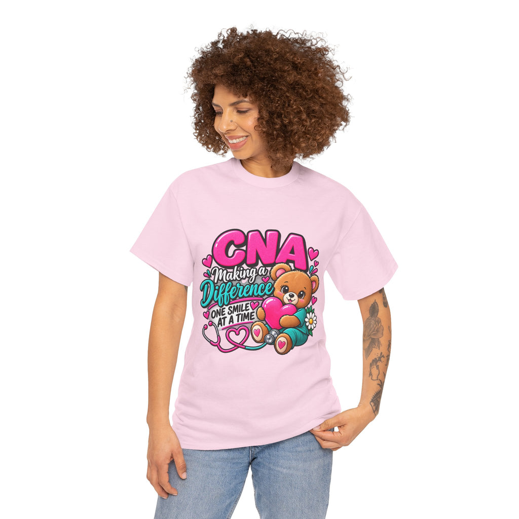 CNA Making a Difference Teddy T‑Shirt — Cute Caregiver Appreciation Tee