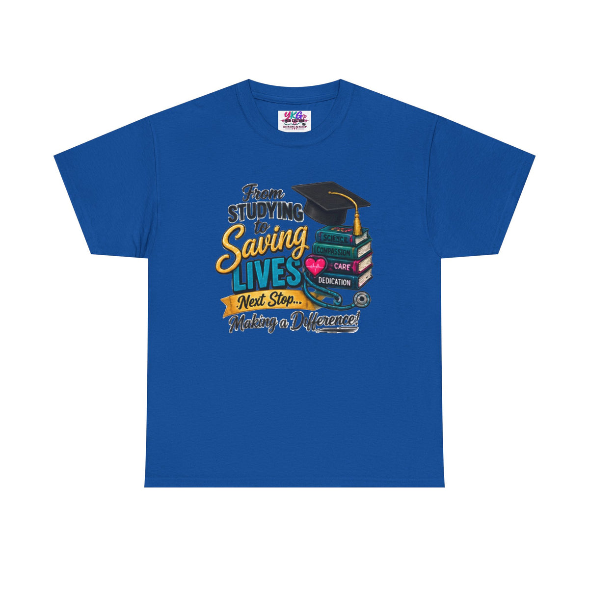Saving Lives Nursing Graduate T-Shirt — "From Studying to Saving Lives" Graduation Tee