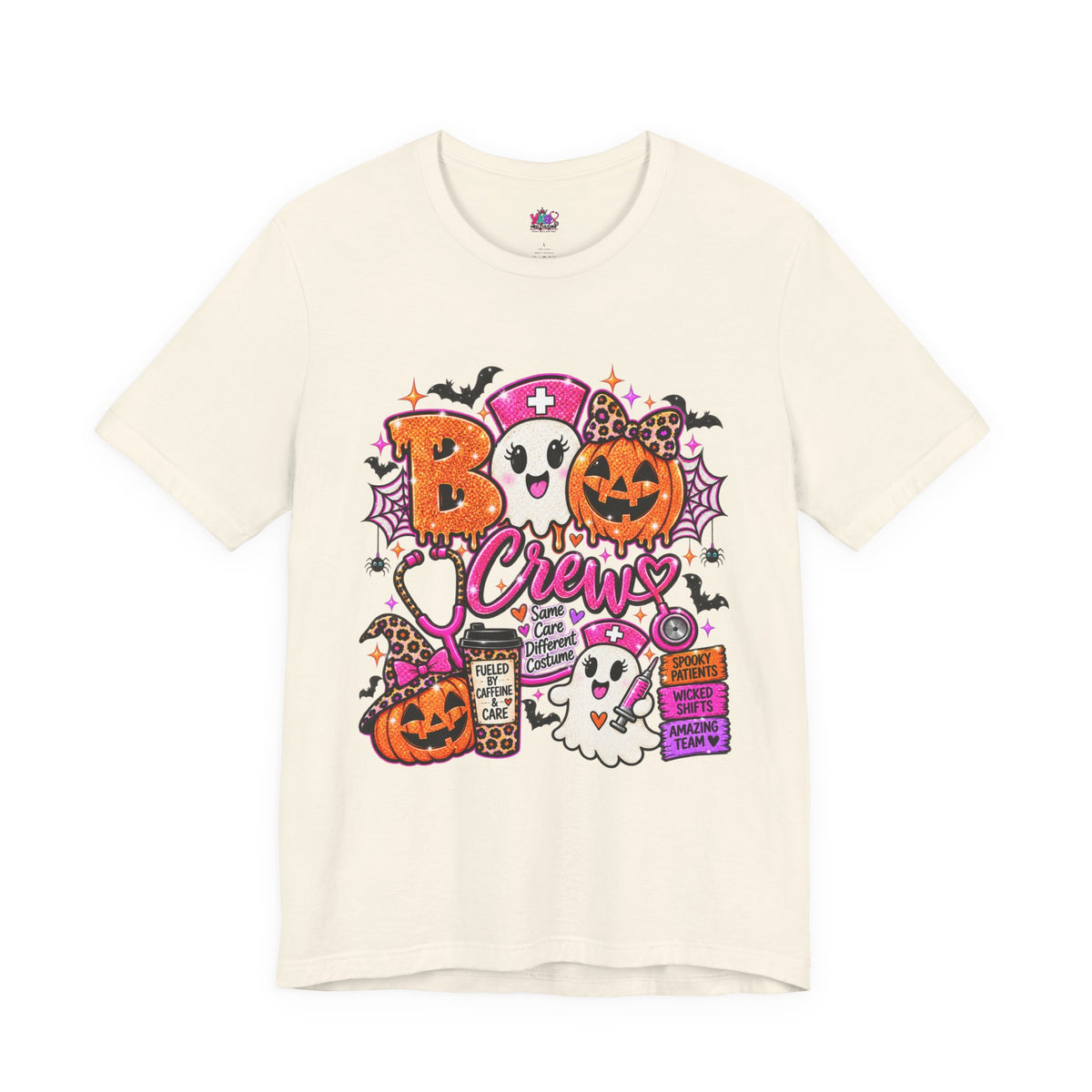 Halloween Boo Crew T-Shirt — Cute Nurse Ghosts, Jack-O'-Lanterns & Candy Graphic Tee