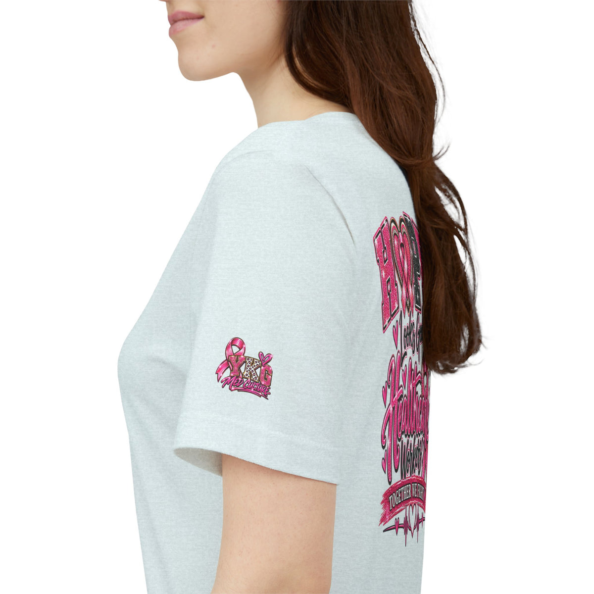 Hope Looks Good On Healthcare Workers T-Shirt — Breast Cancer Awareness Healthcare Tee