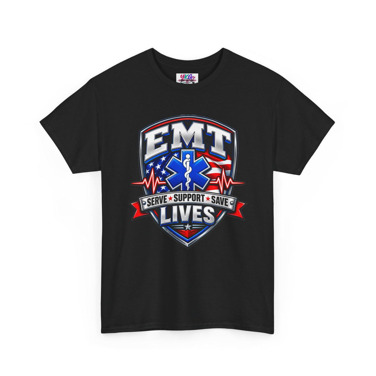 EMT Lives Tee — "Serve • Support • Save" EMS Shield Shirt