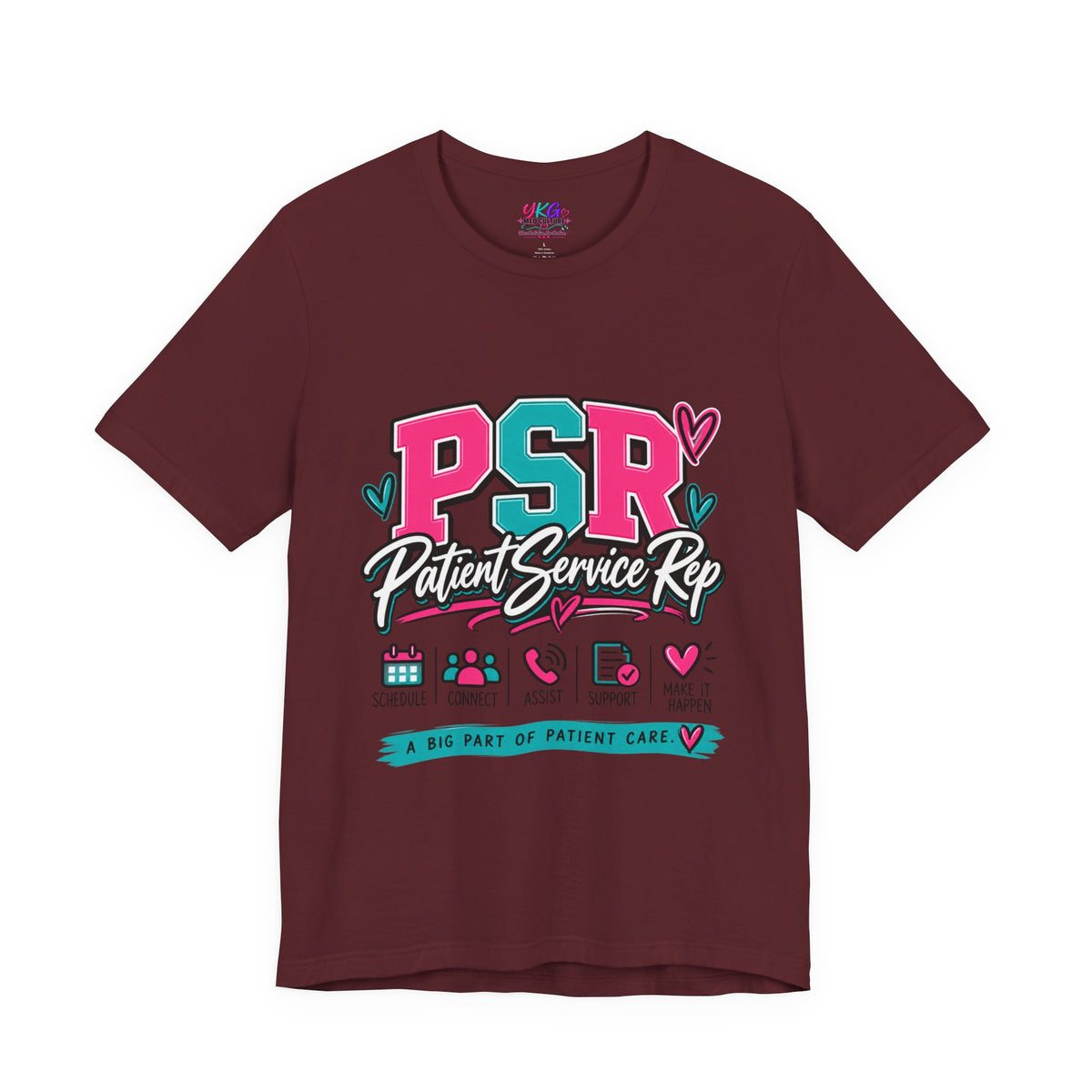 PSR Patient Service Rep T-Shirt – Cute Pink & Teal Medical Staff Tee