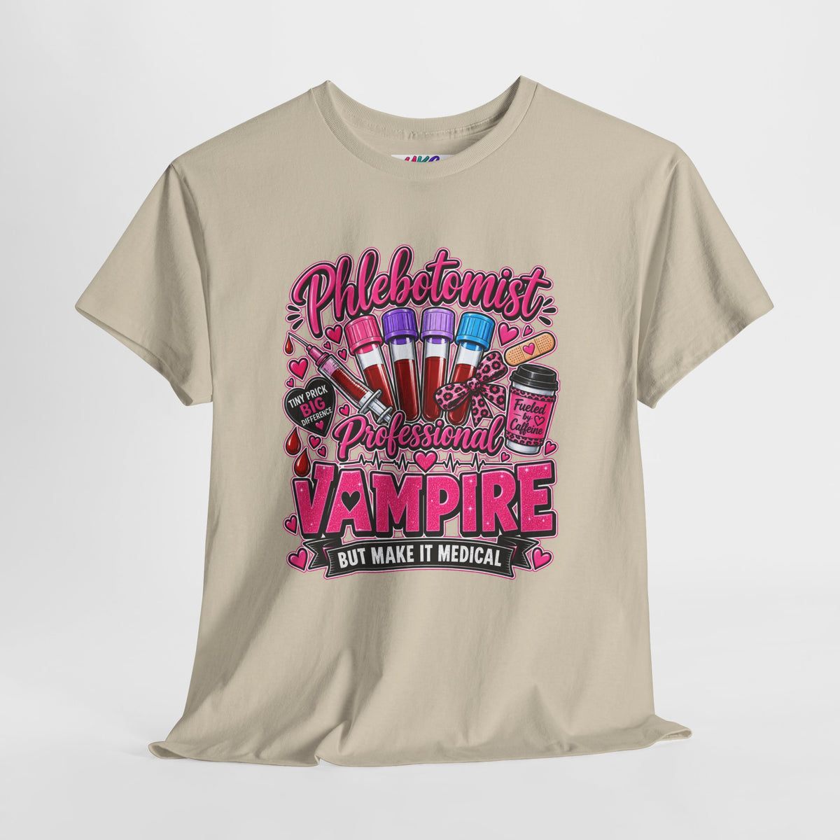 Phlebotomist Vampire T-Shirt – 'Professional Vampire but Make It Medical' Cute Medical Worker Tee