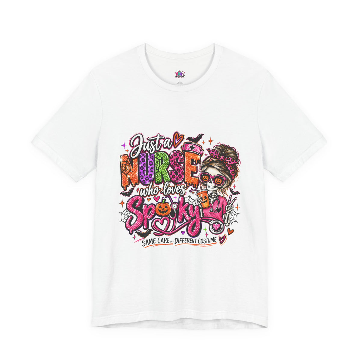 Just a Nurse Who Loves Spooky Tee — Halloween Nurse Graphic Shirt
