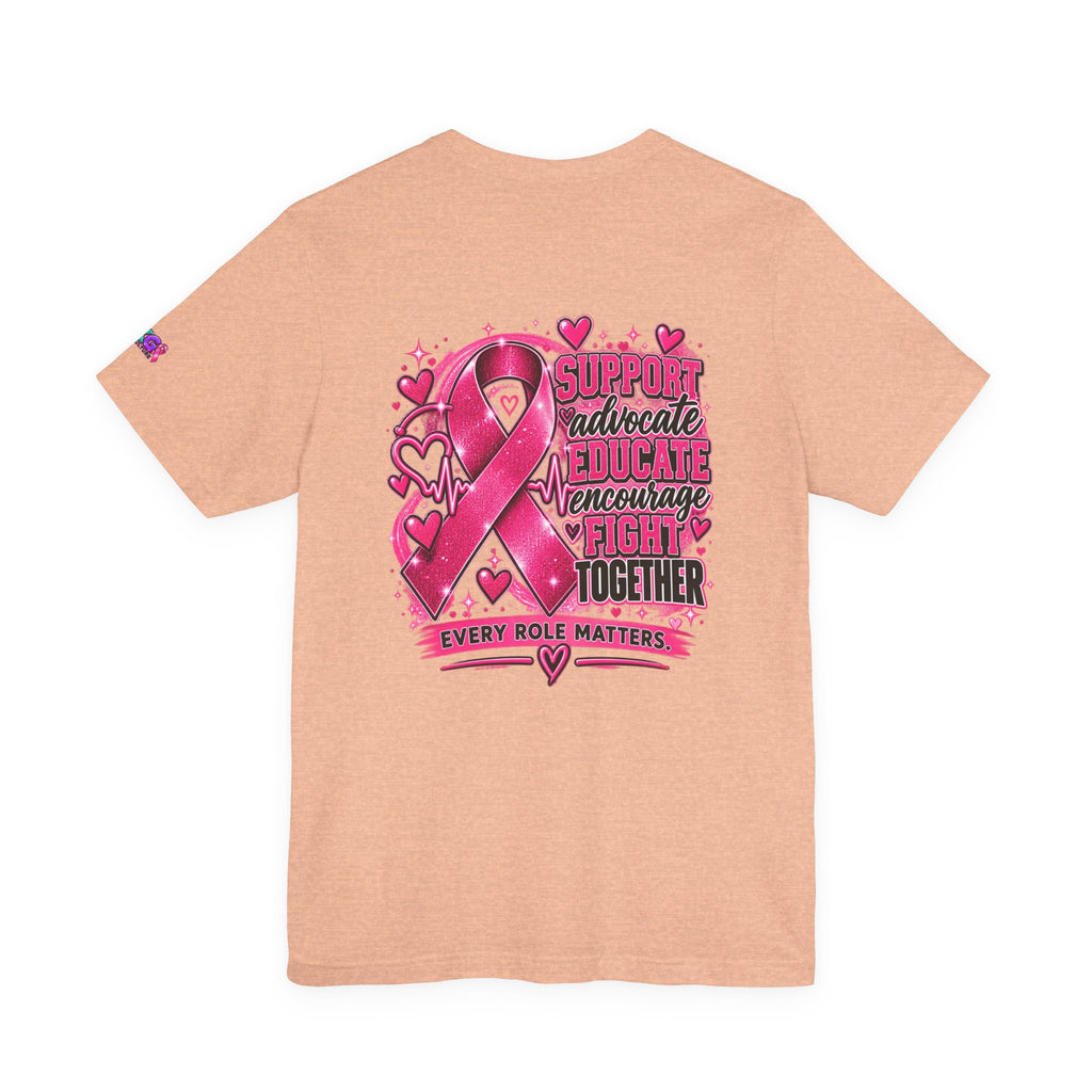 Breast Cancer Awareness Tee — "Healthcare Heroes Wear Pink" Support Ribbon Shirt