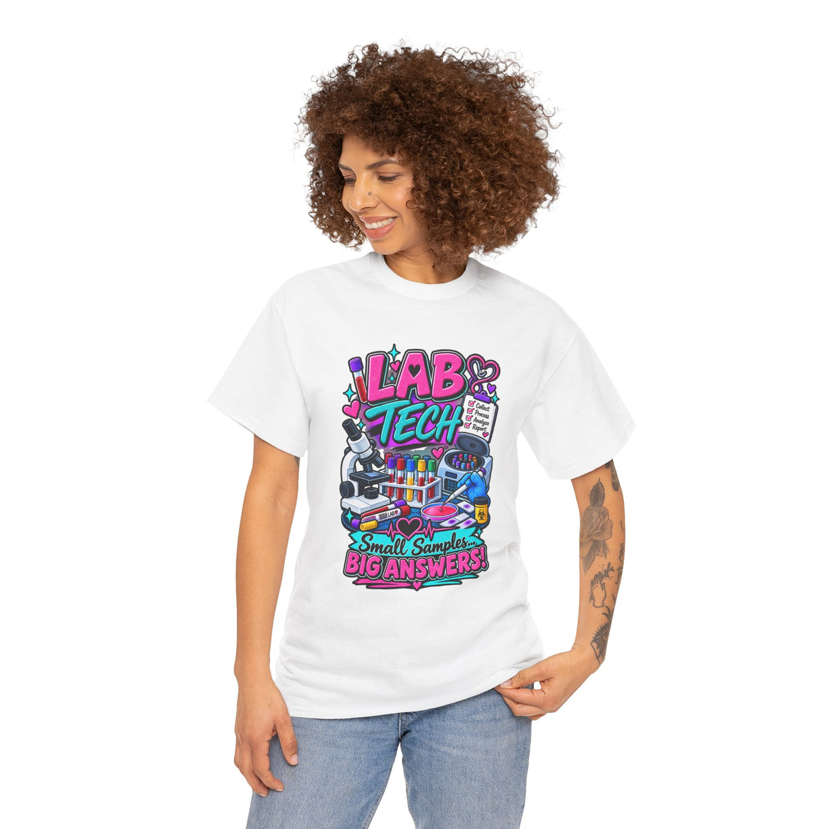 Lab Tech T-Shirt — “Lab Tech: Small Samples, Big Answers” Graphic Tee