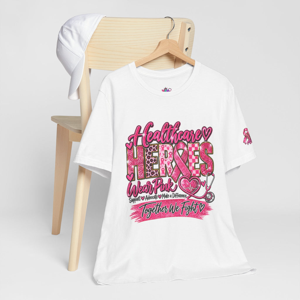 Breast Cancer Awareness Healthcare Heroes Tee — "Together We Fight" Pink Ribbon Shirt