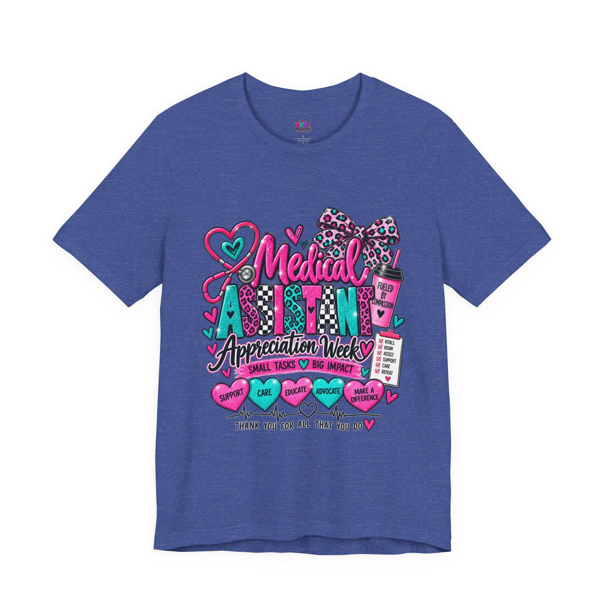 Medical Assistant Appreciation Week T‑Shirt – Cute Pink & Teal Appreciation Tee