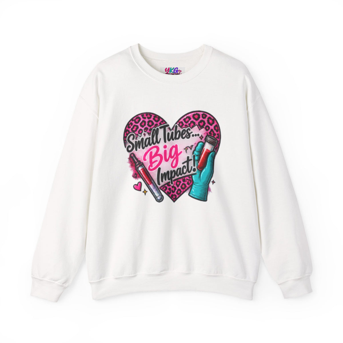 Small Tubes, Big Impact Phlebotomist Crewneck Sweatshirt