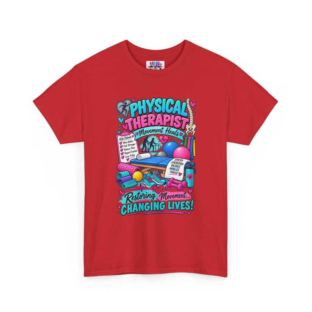 Physical Therapist T-Shirt — "Restoring Movement, Changing Lives" Colorful Rehab Tee