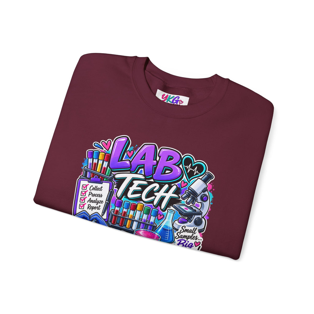 Lab Tech Crewneck Sweatshirt — Colorful Science Lab Technician Graphic